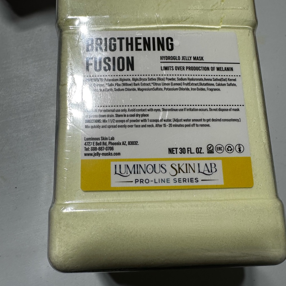 LUMINOUS SKIN LAB Brightening Fusion HydroGlo Jelly Mask 30oz Sealed Powder - Picture 2 of 8